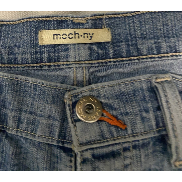 Moch-NY Jeans Womens 29x31 Light Acid Wash Raw Hem Button Up Cowgirl 90s Jeans - Picture 7 of 15